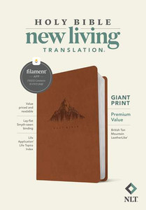 NLT Giant Print Premium Value Bible (Filament Enabled), British Tan Mountain LeatherLike - Bulk Case of 12