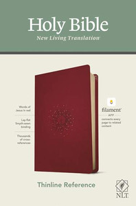 NLT Thinline Reference Bible (Filament Enabled), Aurora Cranberry LeatherLike - Bulk Case of 16
