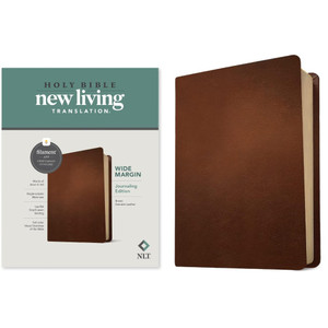 NLT Wide Margin Bible, Filament Enabled (Genuine Leather, Brown) - Bulk Case of 10