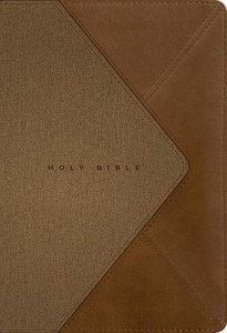 NLT Large Print Thinline Reference Zipper Bible (Filament-Enabled), Stone & Camel LeatherLike, Indexed - Bulk Case of 16