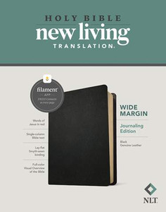 NLT Wide Margin Bible (Filament Enabled), Black Genuine Leather - Bulk Case of 10