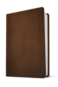 NLT Premium Value Compact Bible (Filament Enabled), Dark Brown Framed Cross LeatherLike - Bulk Case of 48