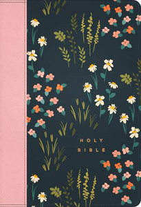 NLT Large Print Thinline Reference Zipper Bible (Filament Enabled), Navy & Pink LeatherLike, Indexed - Bulk Case of 16