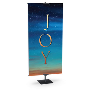 Church Banner - Bright Glory to God in the Highest with Nativity and Angel - Joy