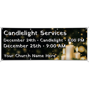 Outdoor Christmas Banner - Candlelight Services - BFA250600 Outdoor Christmas Banner - Candlelight Services - BFA250600