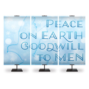 Church Banner - Peace On Earth Goodwill To Men - Triptych