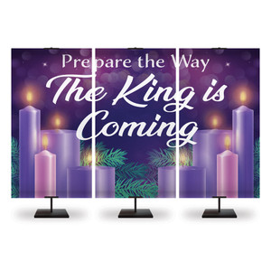 Church Banner - The King is Coming - Triptych