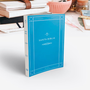 RVR 1960 Biblia economica de evangelismo, azul tapa rustica (Economic Bible, Blue) - Case of 24