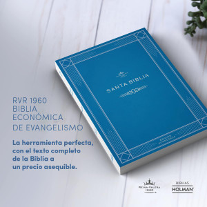 RVR 1960 Biblia economica de evangelismo, azul tapa rustica (Economic Bible, Blue) - Case of 24