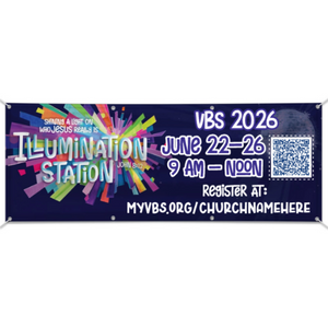 Easy Custom Outdoor Vinyl Banner - Personalize in Real Time - Illumination Station VBS - BLUM003 Easy Custom Outdoor Vinyl Banner - Personalize in Real Time - Illumination Station VBS - BLUM003