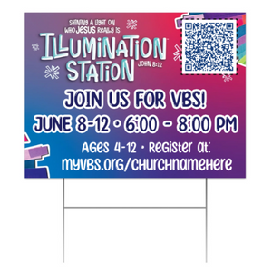 Easy Custom Outdoor Yard Sign - Personalize in Real Time - Illumination Station VBS - YSLUM002 Easy Custom Outdoor Yard Sign - Personalize in Real Time - Illumination Station VBS - YSLUM002