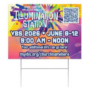 Easy Custom Outdoor Yard Sign - Personalize in Real Time - Illumination Station VBS - YSLUM004 Easy Custom Outdoor Yard Sign - Personalize in Real Time - Illumination Station VBS - YSLUM004