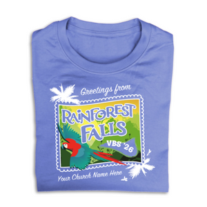 Easy Custom VBS T-Shirt - Full Color Design - Rainforest Falls VBS - VRFALFC05