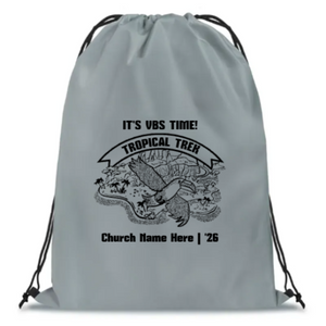 Easy Custom VBS Drawstring Bag - Personalize in Real Time - Tropical Trek VBS - DTROP031