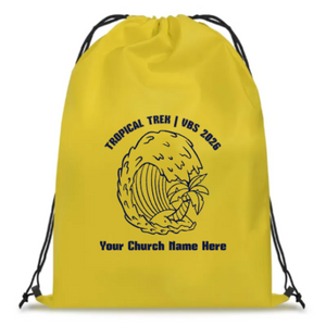 Easy Custom VBS Drawstring Bag - Personalize in Real Time - Tropical Trek VBS - DTROP041