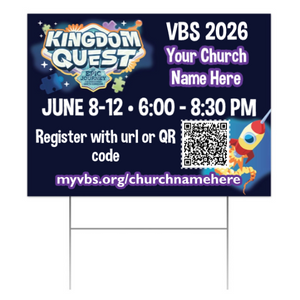 Easy Custom Outdoor Yard Sign - Personalize in Real Time - Kingdom Quest VBS - YSKGD005 Easy Custom Outdoor Yard Sign - Personalize in Real Time - Kingdom Quest VBS - YSKGD005