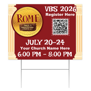 Easy Custom Outdoor Yard Sign - Personalize in Real Time - Rome VBS - YSROM004 Easy Custom Outdoor Yard Sign - Personalize in Real Time - Rome VBS - YSROM004
