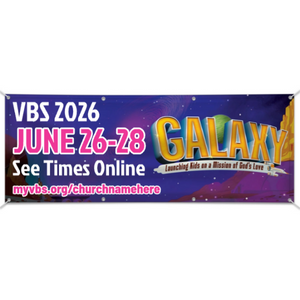 Easy Custom Outdoor Vinyl Banner - Personalize in Real Time - Galaxy Weekend VBS - BGAL003