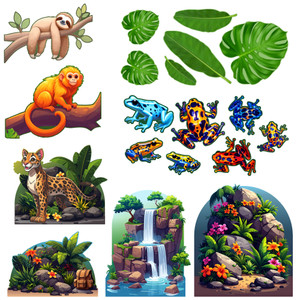 Expedition Rainforest 8-Piece Large Display Bundle - Easy Scene Pop-Up Giant VBS Display Bundle - VBS 2026
