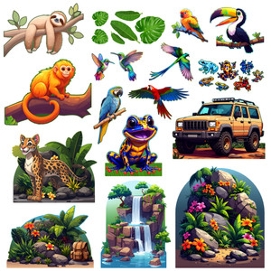 Expedition Rainforest 12-Piece Ultimate Display Bundle - Easy Scene Pop-Up Giant VBS Display Bundle - VBS 2026