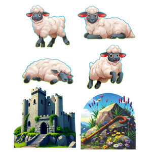 Green Pastures 3-Piece Small Display Bundle - Easy Scene Pop-Up Giant VBS Display Bundle - VBS 2026