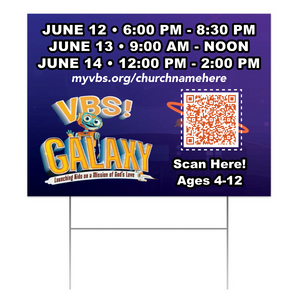 Easy Custom Outdoor Yard Sign - Personalize in Real Time - Galaxy Weekend VBS - YSGAL002 Easy Custom Outdoor Yard Sign - Personalize in Real Time - Galaxy Weekend VBS - YSGAL002