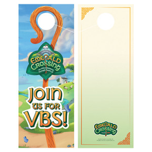 Door Hanger (Pack of 20) - Ten perforated (11 in. x 8.5 in.) sheets, 2 per sheet - Printer-friendly - Emerald Crossing VBS 2026 by Answers