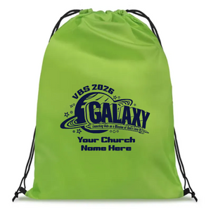 Easy Custom VBS Drawstring Bag - Personalize in Real Time - Galaxy Weekend VBS - DGAL011