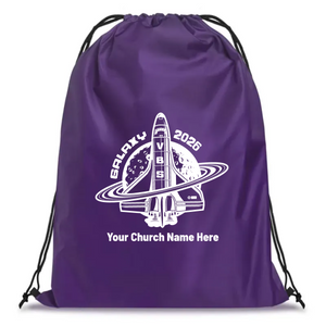Easy Custom VBS Drawstring Bag - Personalize in Real Time - Galaxy Weekend VBS - DGAL041