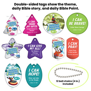 Scripture FaithTags (12 sets of 5 designs) Enough for 12 kids - VBS 2026 by Cokesbury