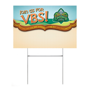 Yard Sign (Pack of 5) - 12 in. x 18 in. - Stand Included - Emerald Crossing VBS 2026 by Answers