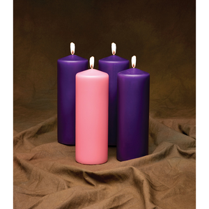 9" x 3" Advent Pillar Candles (3 Purple, 1 Rose) - Will & Baumer