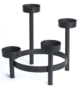 Advent Pillar Candle Holder for 3" Pillar  - Black - Cup Style