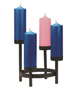 Advent Pillar Candle Holder for 3" Pillar  - Black - Cup Style