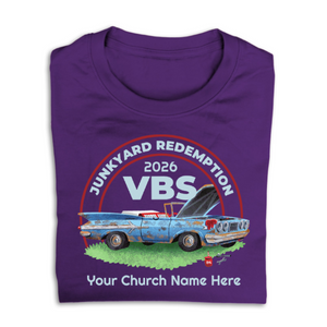 Easy Custom VBS T-Shirt - Full Color Design - Junkyard Redemption VBS - VJYRFC03