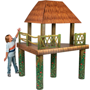 Rainforest Falls 3-D Buddy Bungalow Display - Two-sided Structure - 76x79 in. - Rainforest Falls VBS 2026 by Group