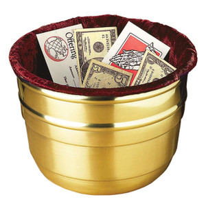 Large Offering Pot - Brass/Burgundy Large Offering Pot - Brass/Burgundy