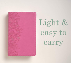 NLT Personal Size Giant Print Bible, Filament Enabled (LeatherLike, Peony Pink, Red Letter, Indexed) - Case of 16