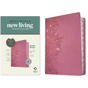 NLT Personal Size Giant Print Bible, Filament Enabled (LeatherLike, Peony Pink, Red Letter, Indexed) - Case of 16
