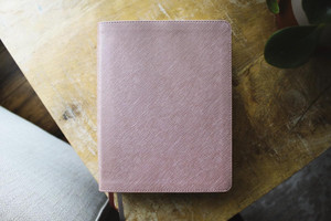 NIV, Beautiful Word Bible, Updated Edition, Peel/Stick Bible Tabs, Leathersoft, Pink, Red Letter, Comfort Print - Case of 12