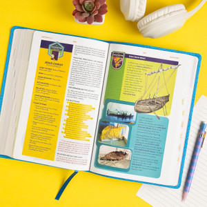 CSB Explorer Bible for Kids, Sky Blue LeatherTouch, Indexed - Case of 12