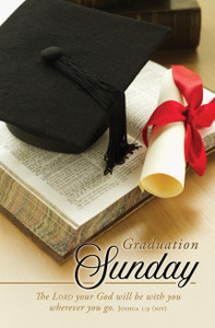 8.5" x 11" Bulletin - Graduation - Graduation Sunday - Josh 1:9 NIV - Pack of 100