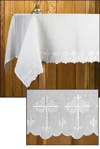 Altar Frontal 52" x 96" 100% Linen - Cross Altar Frontal 52" x 96" 100% Linen - Cross