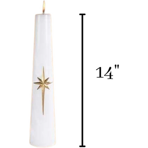 Bright Morning Star - Conical Pillar Christ Candle (3" x 14")