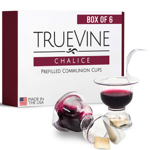 TrueVine Chalice Prefilled Communion Cups - Bread & Juice Sets (Box of 6)