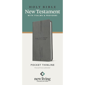 NLT Pocket Thinline New Testament with Psalms and Proverbs (Leatherlike, Charcoal Cross)