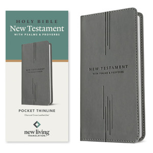 NLT Pocket Thinline New Testament with Psalms and Proverbs (Leatherlike, Charcoal Cross)