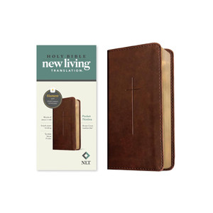 NLT Pocket Thinline Bible, Filament Enabled (Leatherlike, Brown Cross)