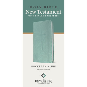 NLT Pocket Thinline New Testament with Psalms and Proverbs (Leatherlike, Teal Cross)