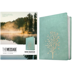 The Message Wide Margin Bible (Leather-Look, Sage Tree)